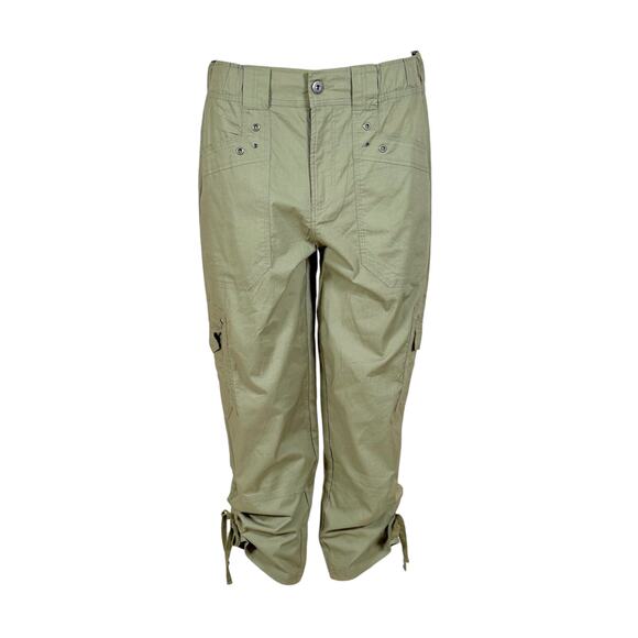 Women's Khaki Cropped Capri Pants Size 6 Cotton Pants NWT - Picture 1 of 4